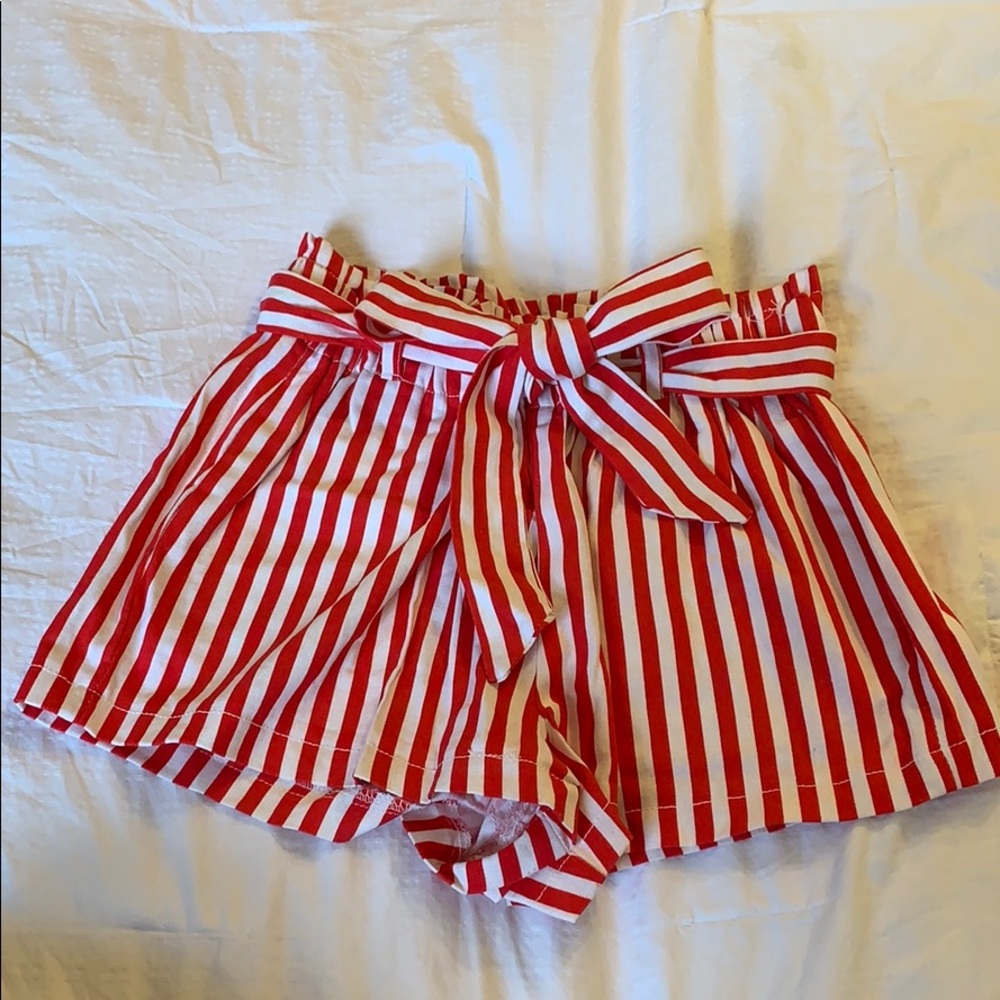 High waisted striped shorts
